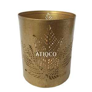 Bougeoir à bougie votive en métal doré à feuilles d'or dernier modèle moderne Bougeoir en métal attrayant - Product Image 1