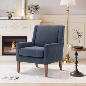 Fauteuil d'appoint moderne durable avec dossier solide en tissu, idéal pour salon, chambre à coucher, lecture, mobilier de maison - Product Image 2