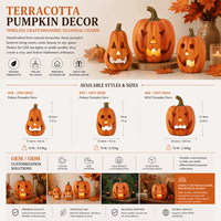 Lanterne Citrouille en Terre Cuite Personnalisée OEM ODM pour Halloween – Décoration Saisonnière et Porte-Bougie Citrouille