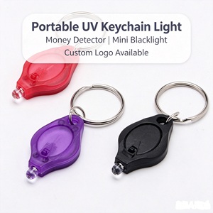 Mini porte-clés UV LED lampe torche multicolore lampe torche blanc et violet porte-clés lumière UV porte-clés lampe de poche ultraviolette - Product Image 1