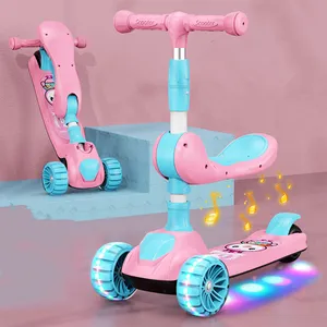 High Quality Multi-functional kids kick scooter 3 in 1 pedal scooter for baby 2-7 years old