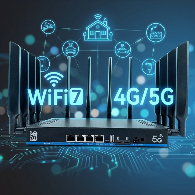 Enterprise 3 Bands WiFi 7 Router 5G SIM Card Modem 6GHz 19000Mbps Wireless Wi-Fi 2.5G WAN LAN USB 3.0 OpenWRT 4G LTE Modem