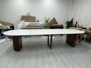 Tavolo da Pranzo Allungabile Salvaspazio in Legno Massello 46cm-3m, per Caffè e Feste, Produzione Foshan 2026 - Product Image 6