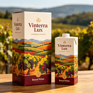 Caja de Embalaje de <span class=keywords><strong>Vino</strong></span> Tinto Vintage de Papel Blanco Ecológico Plegable al por Mayor para Viñedos, Venta Directa de Fábrica - Product Image 3