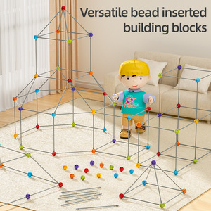 Jouets de construction 3D en plastique pour garçons et filles, châteaux, tunnels, jouets éducatifs STEM, bâtiments modernes, forteresse créative, tente - Product Image 2