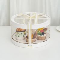 Vente directe d'usine, boîte à gâteau ronde transparente cylindrique pour cupcakes