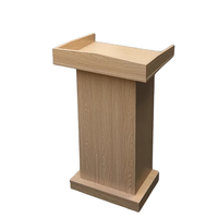 Atril/Podio Moderno de Madera Maciza Rectangular con Base Inclinada para Iglesia, Escuela, Hotel - No Eléctrico, Tamaño Personalizable