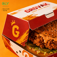 Scatola Personalizzata per Hamburger e Pollo Fritto, Confezione Usa e Getta in Carta per Asporto, Scatola a Conchiglia per Fast Food