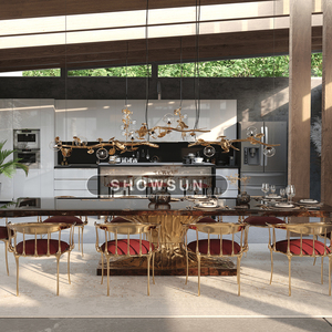 Tavolo <span class=keywords><strong>da</strong></span> <span class=keywords><strong>pranzo</strong></span> ovale contemporaneo <span class=keywords><strong>in</strong></span> legno massello <span class=keywords><strong>di</strong></span> lusso oro ottone <span class=keywords><strong>noce</strong></span> tavolo <span class=keywords><strong>da</strong></span> <span class=keywords><strong>pranzo</strong></span> - Product Image 6