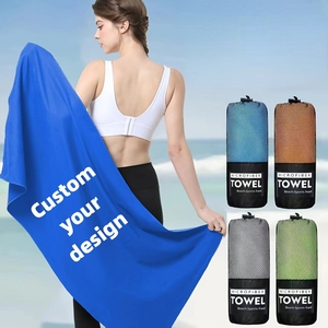 Với dây kéo mang theo túi để cắm trại, phòng tập thể dục, bãi biển, Yoga, đi bộ đường dài, khăn tùy chỉnh, khăn tập thể dục tùy chỉnh, khăn thể thao, Bộ khăn tắm - Product Image 1