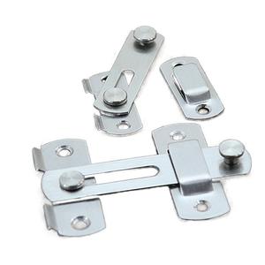 Verrou de sécurité en acier inoxydable épaissi pour portes et fenêtres, pêne dormant gauche et droit, à montage en surface, avec embout arrondi - Product Image 1