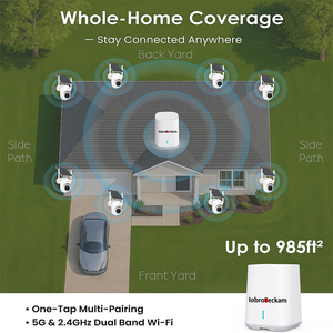 Système de caméra PTZ solaire 4G 4K avec hub NVR, kit de sécurité CCTV <span class=keywords><strong>sans</strong></span> <span class=keywords><strong>fil</strong></span> extérieur 8MP, 4 caméras avec vision nocturne couleur Homebase - Product Image 3