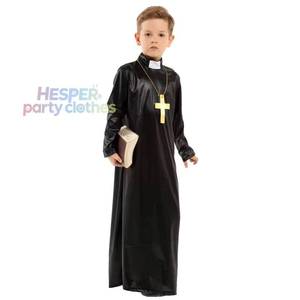 HP New Style <b>Boy's</b> <b>Black</b> Priest Costume Religious Pastor Father Cosplay Halloween Costumes for Kids - Product Image 1