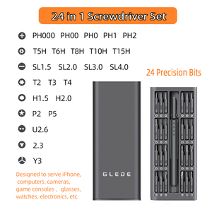Glede 24-in-1 cacciavite magnetico di precisione Set S2 acciaio HRC58-62 custodia in alluminio cellulare fotocamera per Laptop - Product Image 2