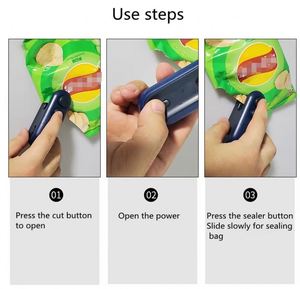 เครื่องซีลถุงพลาสติกแบบพกพาขนาดเล็ก ชาร์จไฟผ่าน USB พร้อมที่ตัดในตัว - Product Image 5