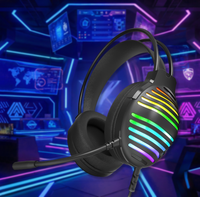 Headset Gaming PJT-DEP2477 Driver Dinamis Bantalan Telinga Memori Lembut Headphone Gaming Berkabel Headset Gaming Over Ear dengan Mikrofon