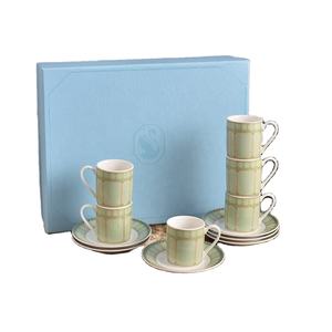 Ensemble de 6 tasses à expresso italiennes simples et élégantes en porcelaine fine, vaisselle écologique pour le thé de l'après-midi, cadeau - Product Image 6