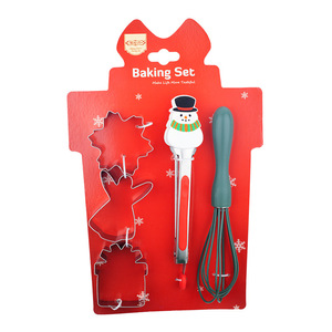Juego de Herramientas <span class=keywords><strong>para</strong></span> <span class=keywords><strong>Hornear</strong></span> con Temática Navideña Creativa, Incluye Cortadores de Galletas Metálicos y Rodillo <span class=keywords><strong>para</strong></span> Niños, Repostería Casera - Product Image 1