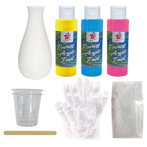 Buena calidad niños artesanía Fuid Farbe acrílico Malerei Kit DIY juguetes educativos hacer su propio jarrón <span class=keywords><strong>de</strong></span> cerámica para verter - Product Image 3
