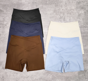 レディーススポーツウェア2ピースヨガセットハイV型ウエストランニングジムショーツ & ソフトスポーツブラ通気性ソリッドパターン - Product Image 4