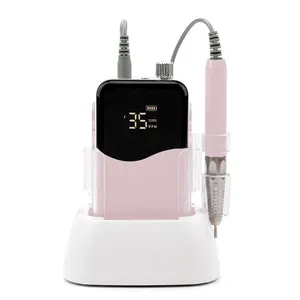 Brushless Portable Sans Fil Rechargeable Rose Clair Mignon Manucure Pédicure Professionnel Électrique Nail Salon Nail Drill E-File