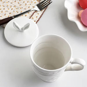 แก้วน้ำชาเซรามิคหูกระต่ายวินเทจ 350 มล. เป็นมิตรกับสิ่งแวดล้อม สำหรับใช้ในบ้าน ใส่นม กาแฟ อาหารเช้า ข้าวโอ๊ต ผลไม้ ของหวาน ตกแต่ง - Product Image 2