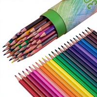 Coffret de crayons de couleur en plastique EN71 de 7 pouces (12/18/24/36/48) avec tube en carton, idéal pour les étudiants, l'école, le bureau, la promotion et la vente en gros