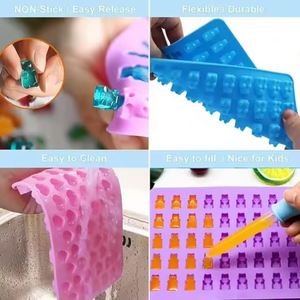 Homemade Gummy <b>Bear</b> Ice Cream Tool Non-Stick Silicone Trays with Droppers for Coffee & Beer Present in Box Packaging - Product Image 3