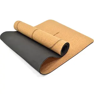 Leecork không trượt nút chai Yoga Mat tùy chỉnh hữu cơ sinh thái thân thiện dày Yoga Matte TPE Natura nút chai cao su Yoga Mat