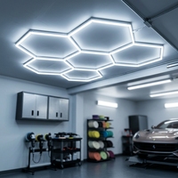 Lumière LED hexagonale pour garage, 6000K, design nid d'abeille, étanche, éclairage de plafond portable pour la maison, la salle de sport, le salon de coiffure
