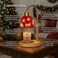 Lampe chauffe-bougie de Noël personnalisable avec logo, abat-jour métallique à col de cygne réglable, impression sérigraphique, usage promotionnel, OEM ODM