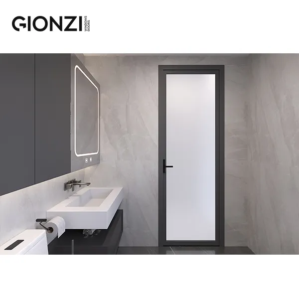 GIONZI marco de aluminio apartamento casa diseño moderno baño puertas de la habitación de cristal