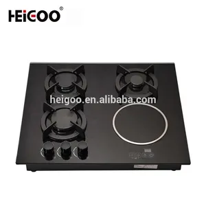 Built in 3 burner home kitchen appliance gas stove cooktop hob & single 1 burner infrared induction ceramic cooker