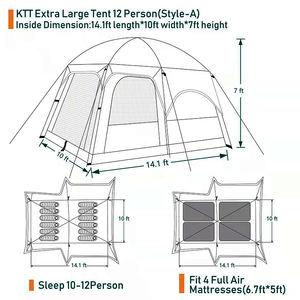 Tende da esterno (vecchie) altre tende da 8-20 persone 2 camere 3 porte e 3 finestre a forma di casa tende invernali per climi freddi - Product Image 2