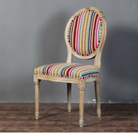 Chaise de salle à manger en bois rembourrée de style Louis XVI, design antique, pour maison ou restaurant