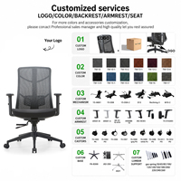Chaise de bureau ergonomique haut de gamme à dossier haut en maille, respirante et pivotante, pour manager
