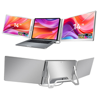 Monitores Portátiles de 14 Pulgadas 1200P, 1 Cable para 2 Pantallas LCD con Puerto Tipo-C, Extensor de Pantalla para Windows y MacOS