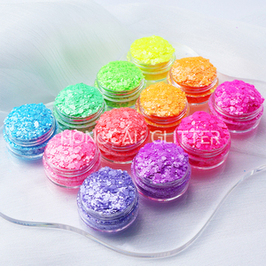 Glitter Fluorescente in Poliestere Diamantato, Mix <span class=keywords><strong>di</strong></span> Glitter Grossi all'Ingrosso, Glitter Neon per Design Unghie e <span class=keywords><strong>Decorazioni</strong></span> Natalizie - Product Image 1