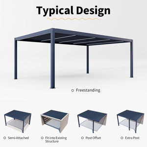 Pérgola de Aluminio Weleadalu Motorizada, Impermeable, para Autos, Muebles de Patio, Moderna, Personalizada, con Recubrimiento en Polvo - Product Image 4