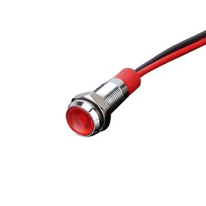 Petite <span class=keywords><strong>diode</strong></span> LED métallique industrielle de 6/8/10/12 mm, indicateur de signal, étanche IP65 avec <span class=keywords><strong>fil</strong></span> rouge, 36 V, durée de vie de 50 000 heures - Product Image 3