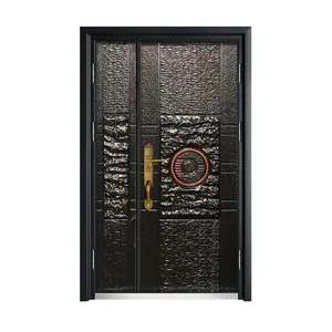 Porte de sécurité moderne en acier blanc de haute qualité portes de sécurité en acier à double vantail porte de sécurité en acier avec verre