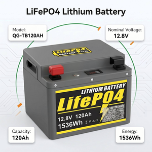 Baterai LiFePO4 JFT QG-TB120AH-2 Heavy-Duty 12.8V 120Ah 1536Wh 80A Surge 6000 Siklus -10C~50C untuk Penggunaan Kelautan & Tenaga Surya - Product Image 1