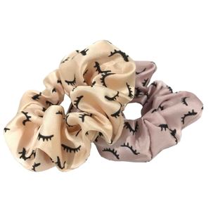 Gran oferta de <span class=keywords><strong>Scrunchies</strong></span> para el cabello de pestañas, venta al por mayor, <span class=keywords><strong>Scrunchies</strong></span> de satén blanco y rosa para niñas, banda elástica, accesorios para el cabello, Stock de 100 Uds. - Product Image 3
