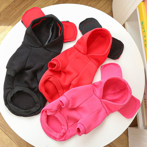 Sweat à capuche pour animaux de compagnie, pour chats et chiens, rose, rouge, noir, vêtements portables toutes saisons avec design à capuche - Product Image 1