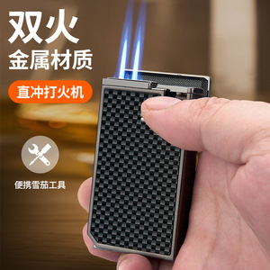 Baicheng nouveau <span class=keywords><strong>Boka</strong></span> haut de gamme métal fumer cadeau Double direct gonflable briquet Visual Air entrepôt cigare perceuse cadeaux - Product Image 2