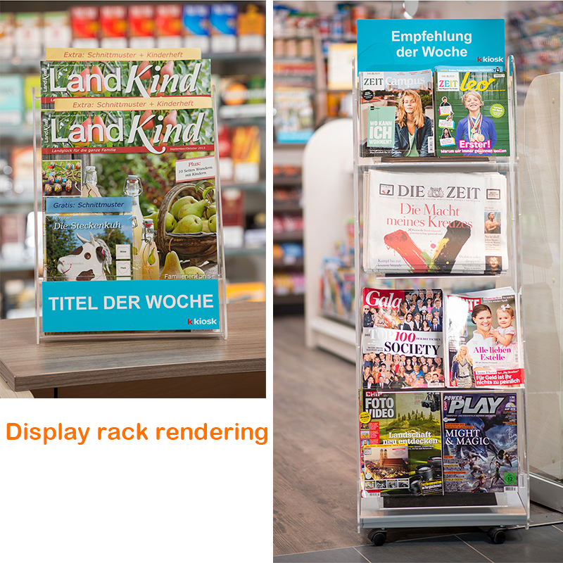 Apache Light Duty Acrylic Countertop Postcard Display Rack Single-Sided for Supermarket Shelves Customizable — view 6