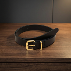 Ceintures en cuir véritable de vache avec boucle en acier de luxe BS INTERNATIONAL, logo personnalisé, impression par transfert thermique, écologiques, durables - Product Image 1