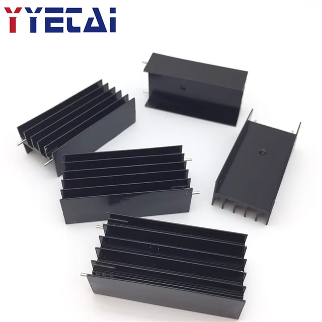 Aluminium TO-220 Heatsink TO 220 Heat Sink Transistor Radiator TO220 Cooler Cooling 23*16*50MM With 2 Pins 5pcs