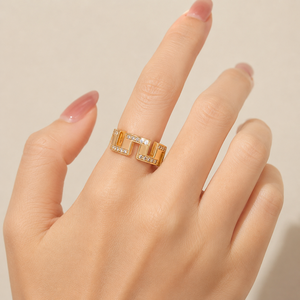 Anello aperto classico dal design semplice, regolabile, da indossare ogni giorno per le donne - Product Image 2