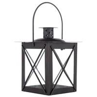 Lanterne en fer artisanale exquise Porte-bougie votive Finition résistante aux intempéries Design moderne Mariage Noël Intérieur Extérieur - Product Image 3